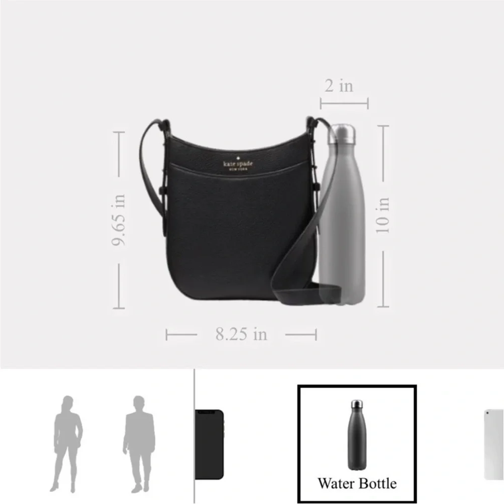 Kate spade NEW YORK North South Leila Crossbody crossbody bag black leather - Picture 7 of 10